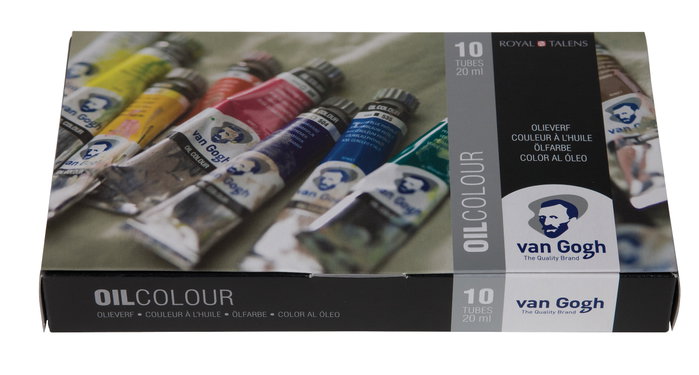 Talens Van Gogh Estuche Básico de Pinturas al Óleo con 10 Tubos de 20ml Colores Surtidos